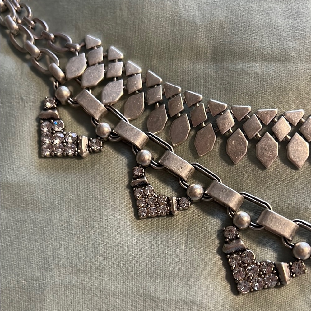 Silver Layered Chain Necklace - Picture 2 of 3